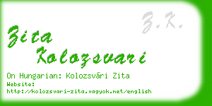 zita kolozsvari business card